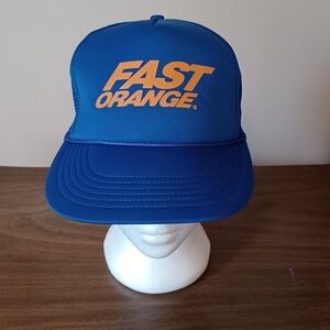 Vintage The Sportsman 1990s Fast Orange Trucker Hat